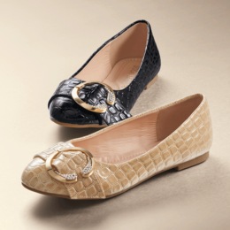 Classique Croco Buckle Flat, , large