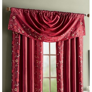 Embroidered Taffeta Draped Ascot, , large