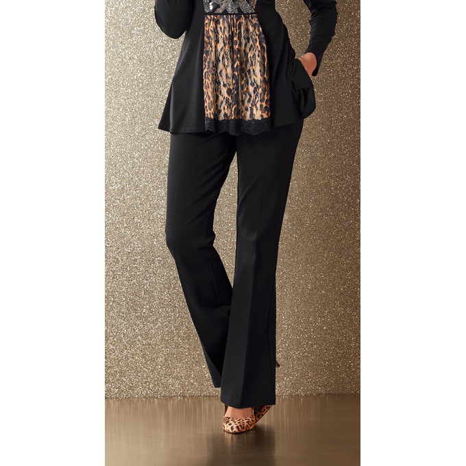 Kelcie Ponte Bootcut Pant, Black, large