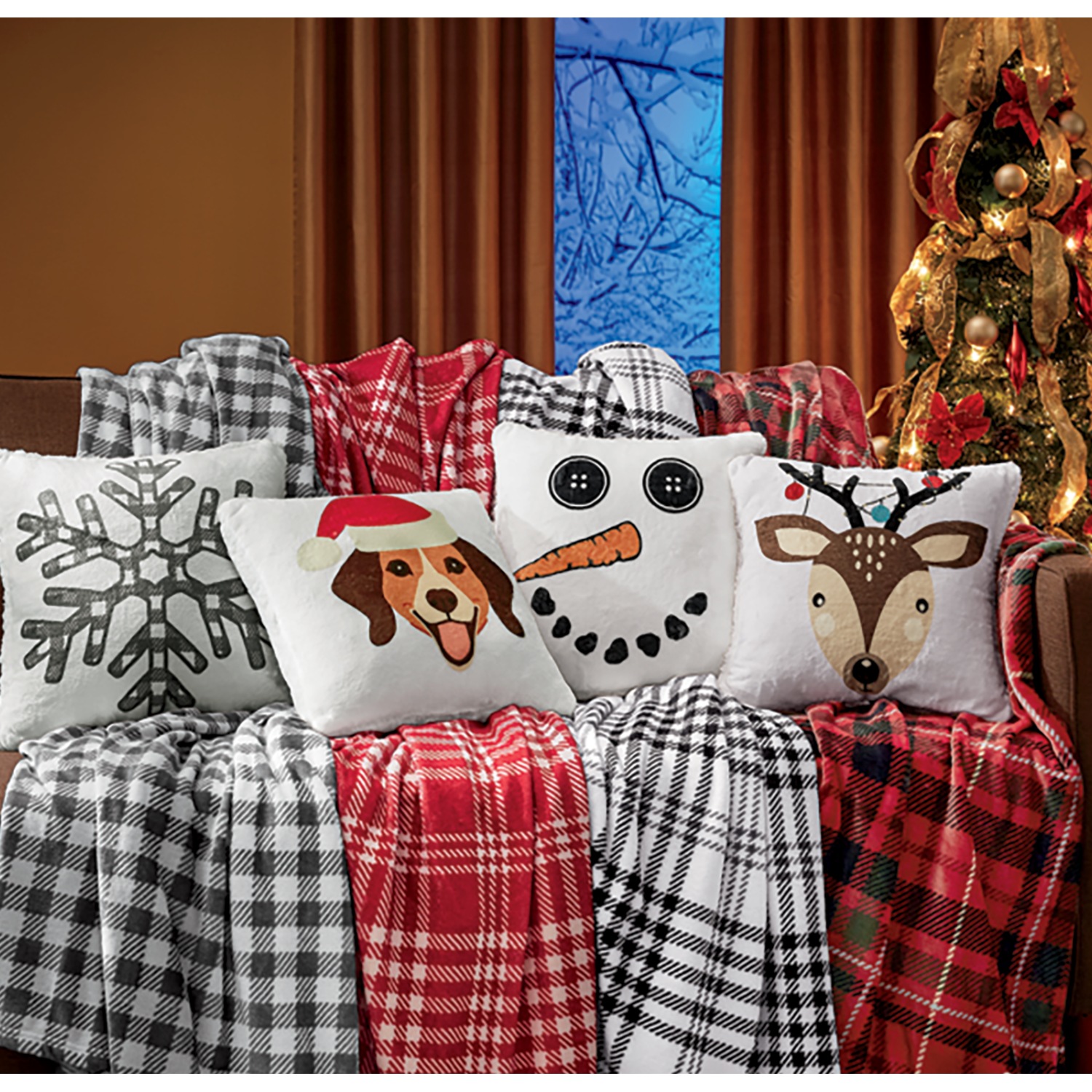 Novelty Plush Throw and Pillow Set Seventh Avenue