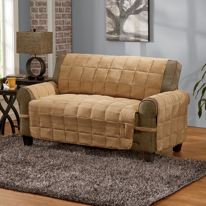 Oversized Faux-Suede Ultimate Furniture Protector, Camel, large