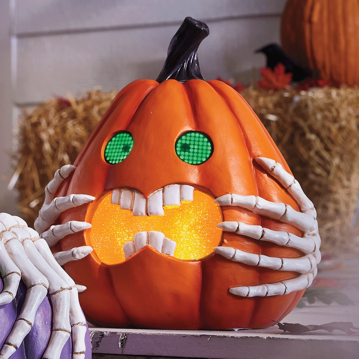 Digital-Eyed Pumpkin Figure | Seventh Avenue