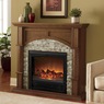 Faux Brick Fireplace, Oak, large