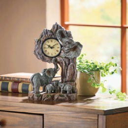 Figural Elephant Table Clock, , large
