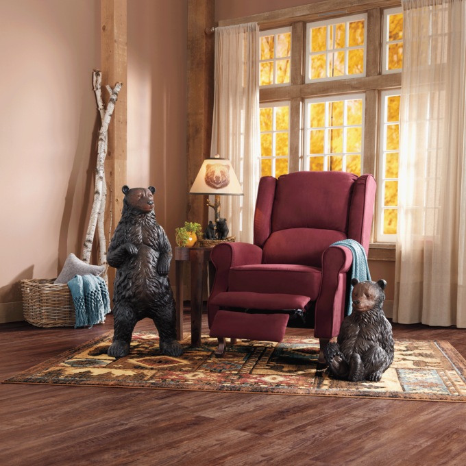 Microfiber Wingback Recliner, , large