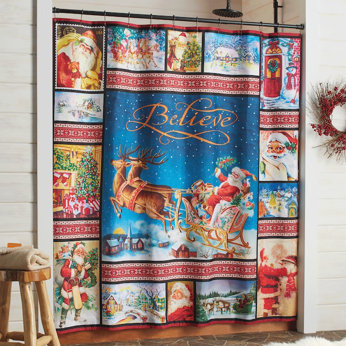 Holiday Shower Curtain, , large
