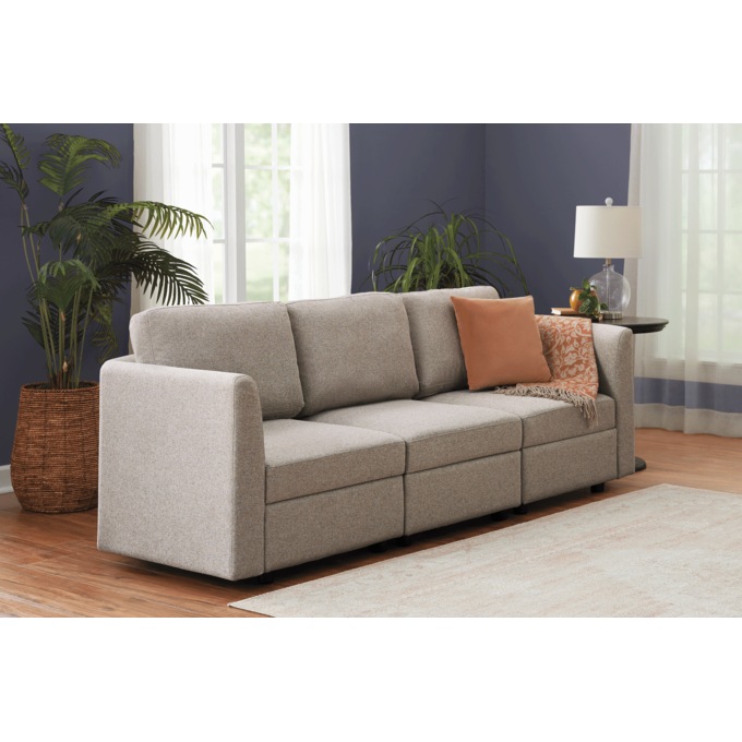 Harrison Sectional Armless Chair with Storage, Beige, large