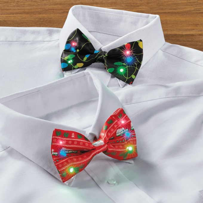 Lotsa Lites Flashing Holiday Bow Tie, , large