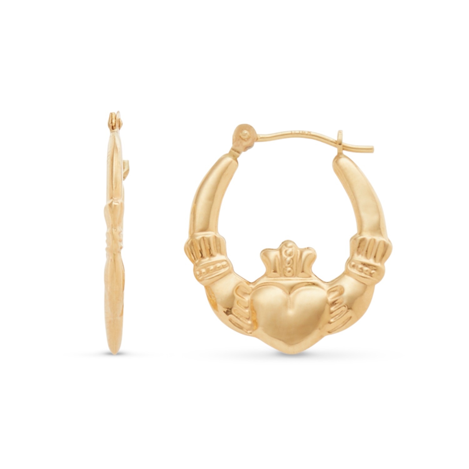 Gold Claddagh Hoop Earrings Seventh Avenue Gold Claddagh Hoop Earrings