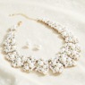 Faux-Pearl Cluster Necklace & Earring Set, , large