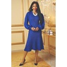 Casey Women's Sweater Dress with Ballooh Sleeves, Bright Navy, large