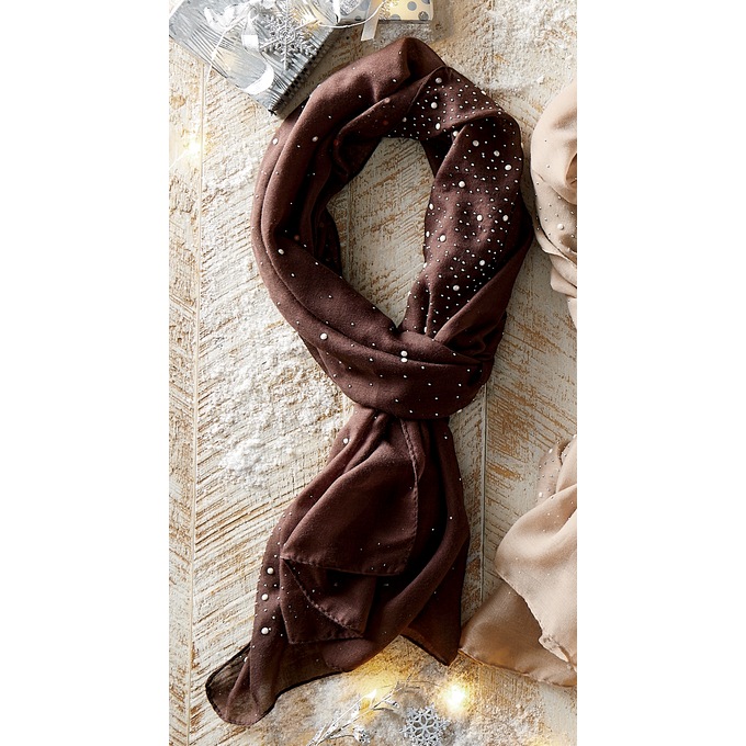 Faux-Pearl Scarf, , large