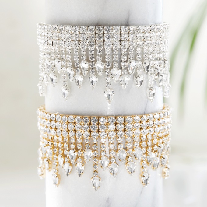 Crystal Pav&eacute; Pear-Drop Bracelet, , large