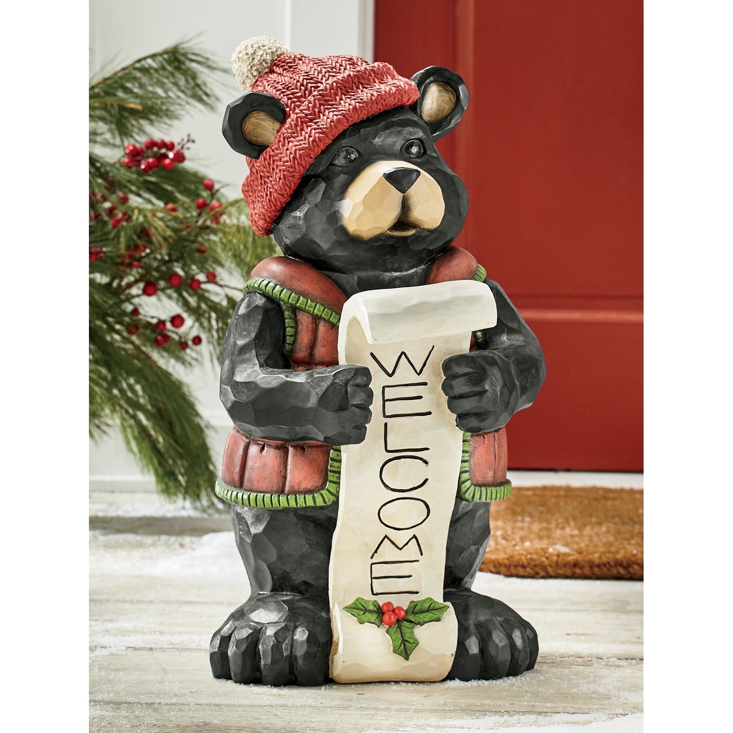 Resin Black Bear Porch Greeter Seventh Avenue