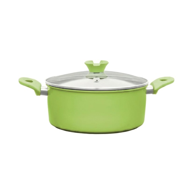 7-Piece Colorful Carbon Steel Nonstick Cookware Set, Lime Fizz, large