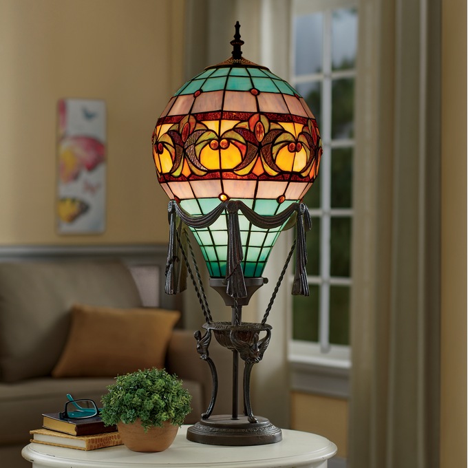 Stained Glass Air Balloon Table Lamp, , large
