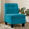 Tufted Parker Slipper Chair, Turquoise, large