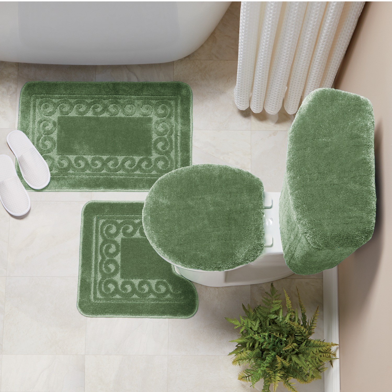 5Piece Scroll Bath Rug Set Seventh Avenue
