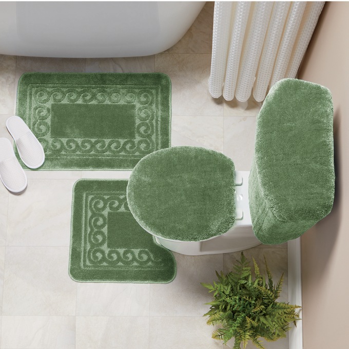 5 Piece Scroll Bath Rug Set Seventh Avenue