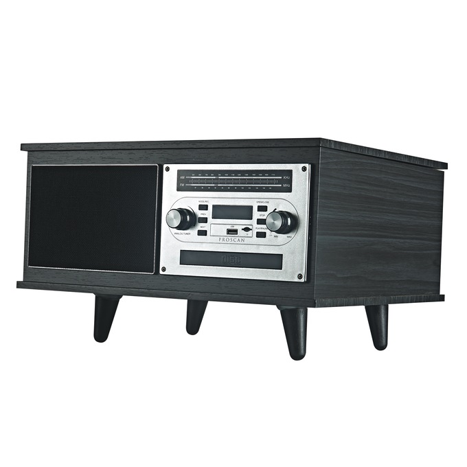 Proscan Nostalgia 7-in-1 Music System with Bluetooth, Black, large