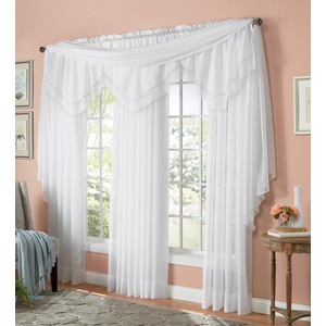 Emelia Sheer Voile Double-Layer Ascot Valance, , large