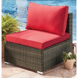 Wicker Modular Armless Chair, , large