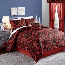 Gloria Damask 5-Piece Comforter Set, , large