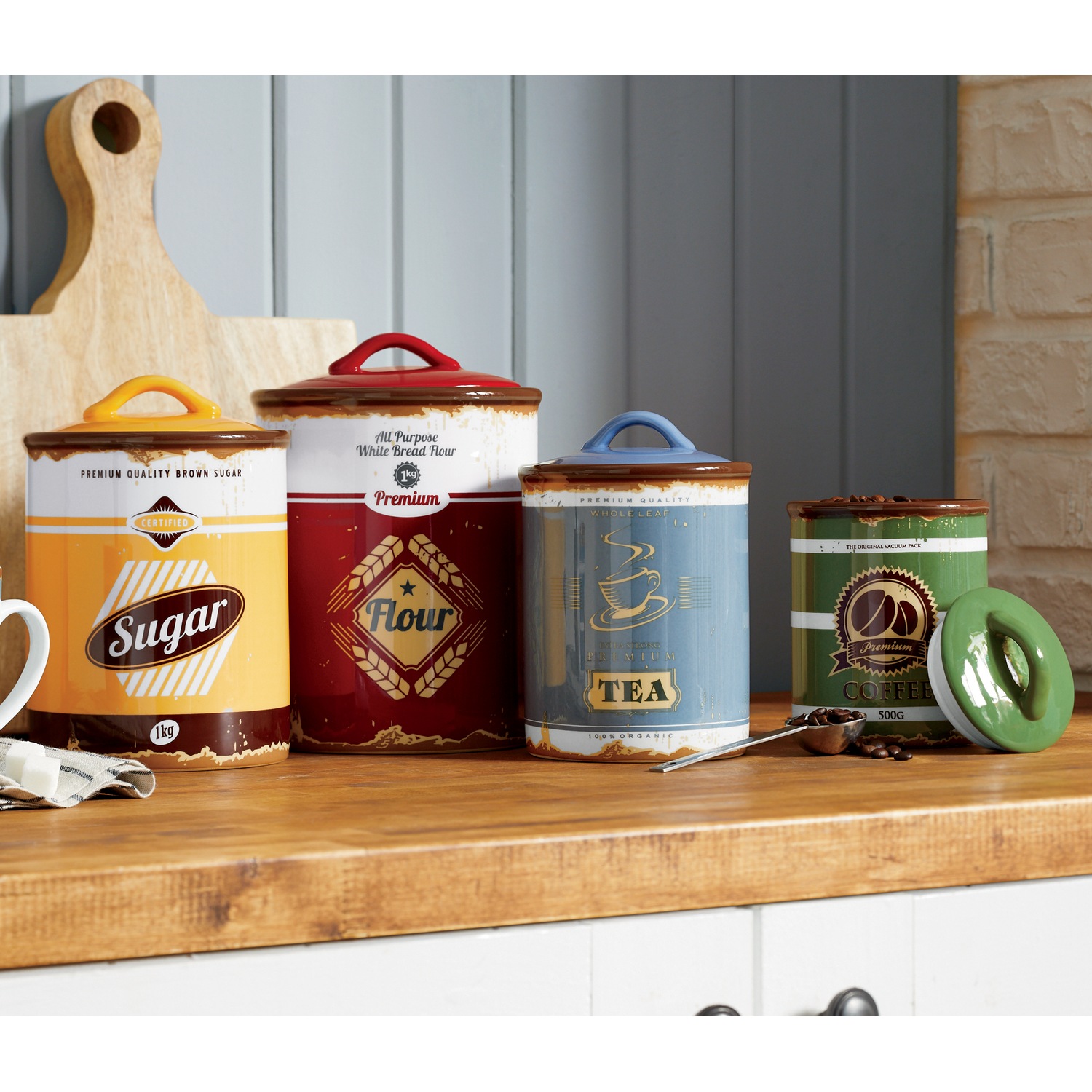 4Piece Retro Canister Set Seventh Avenue
