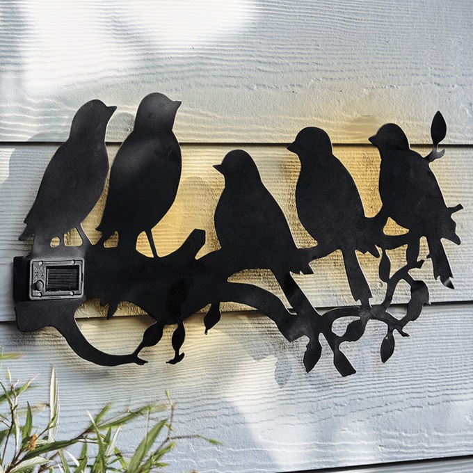 Solar Birds-on-Branch Wall Art, , large