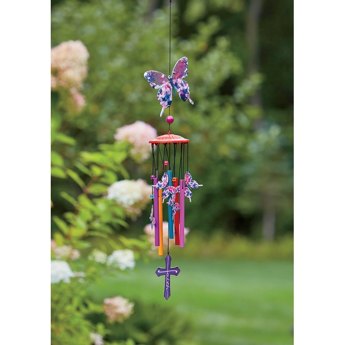 Religious Butterfly Wind Chime, , large