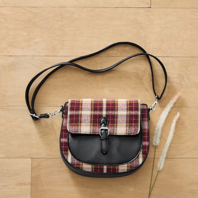 Flannel Plaid Handbag, , large