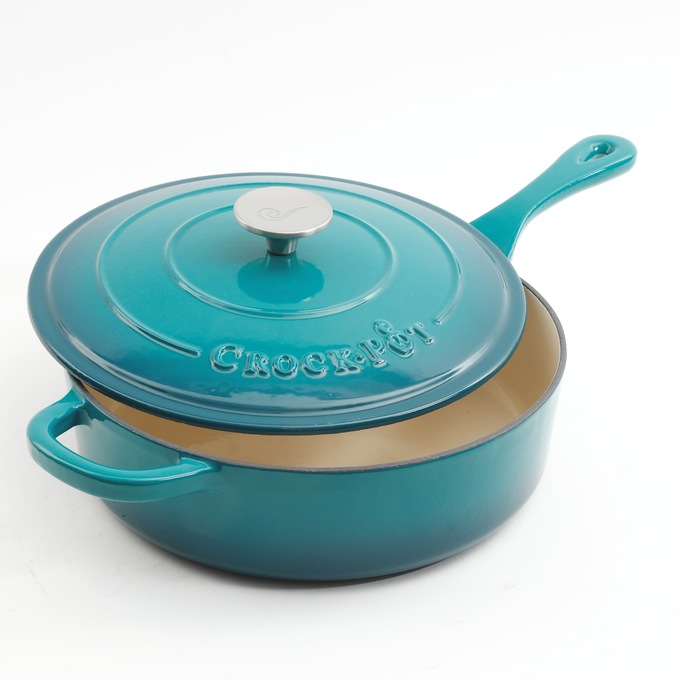 Crock Pot Artisan 3.5-qt. Enameled Cast Iron Deep Sauté Pan with Lid, , large