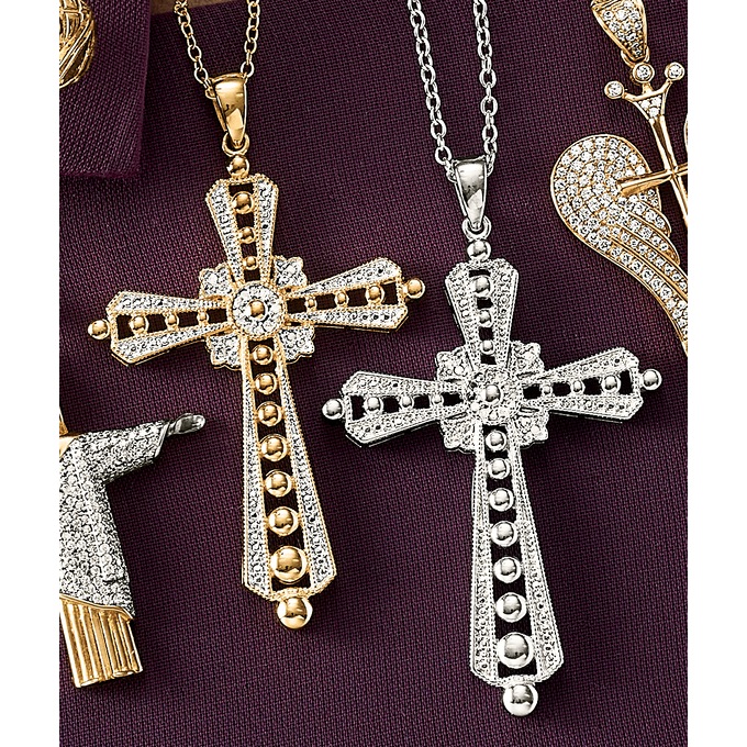 Diamond Cross Pendant, , large