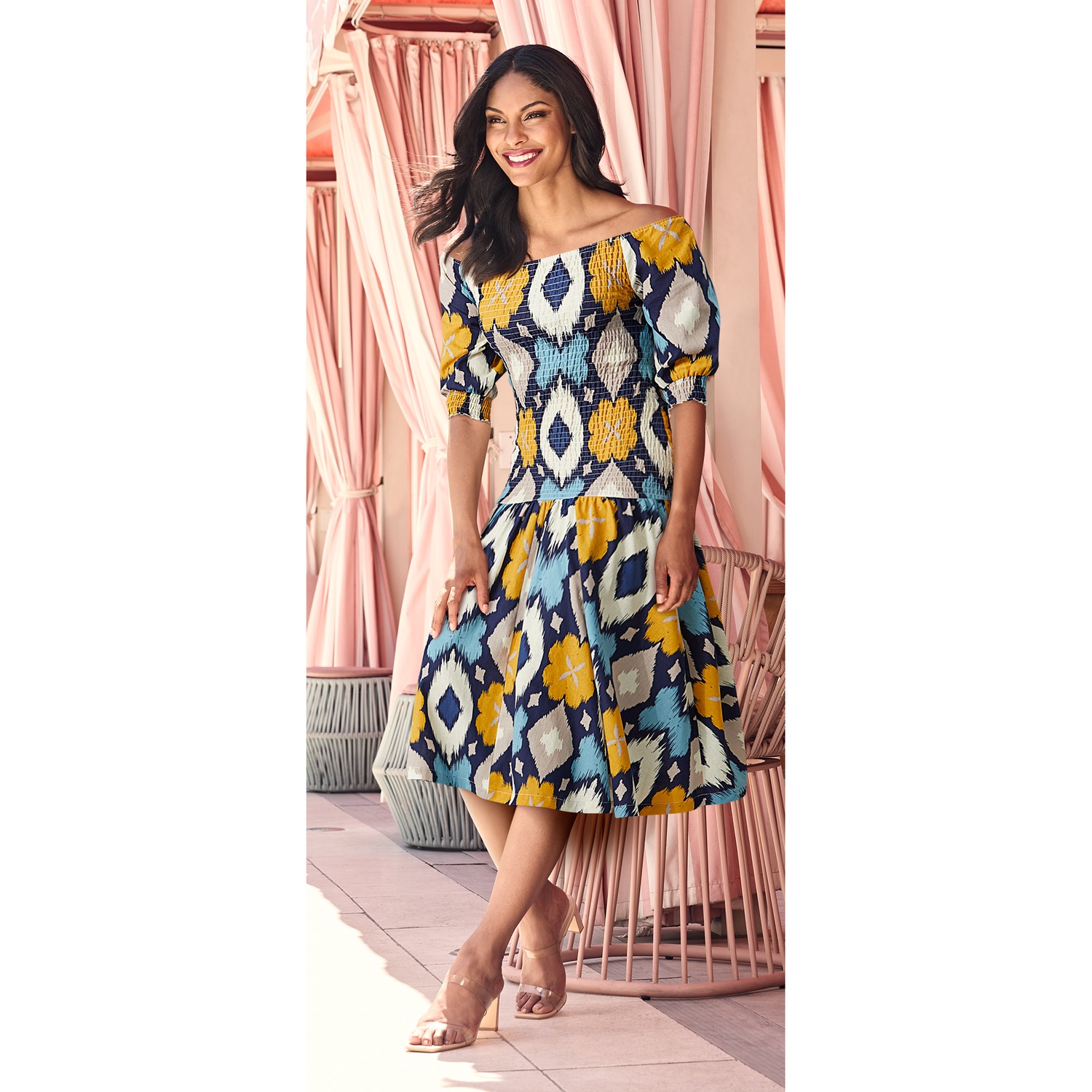 Smocked Midi Dress | Seventh Avenue