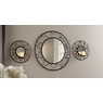 Round Gem Burst Wall Mirror and 2 Round Gem Mirorred Sconces, , large