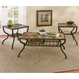 3-Piece Faux-Marble Table Set, , large