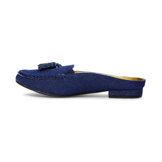 Tassel Mule, Medium Denim, large