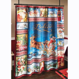 Holiday Shower Curtain, , large