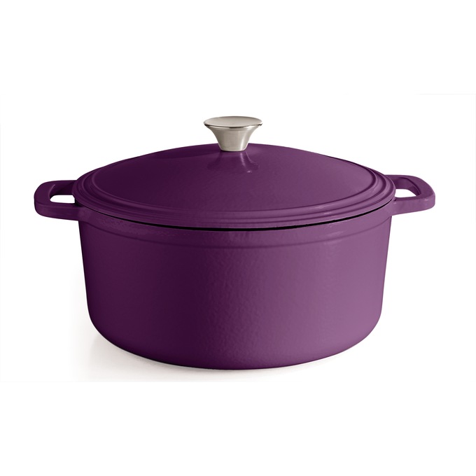 7-Qt. Enameled Cast Iron Casserole with Lid, , large