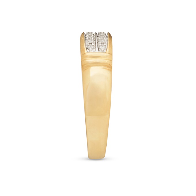 Unisex Diamond 10K Double Row Ring, , large