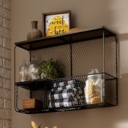 Chicken Wire Wall Shelf, , large