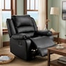 Overstuffed Recliner, Black, large