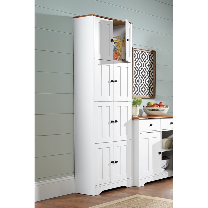 Katie Tall Cabinet with 8 Doors, Oak White, large