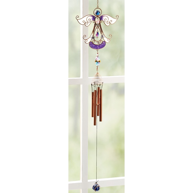 Glowing Angel Wind Chime, , large
