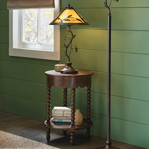 Scroll Leaf Mica Table Lamp, , large