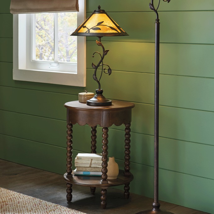 Scroll Leaf Mica Table Lamp, , large