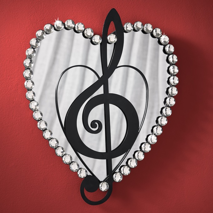 Heart Gem Treble Clef Wall Art, , large