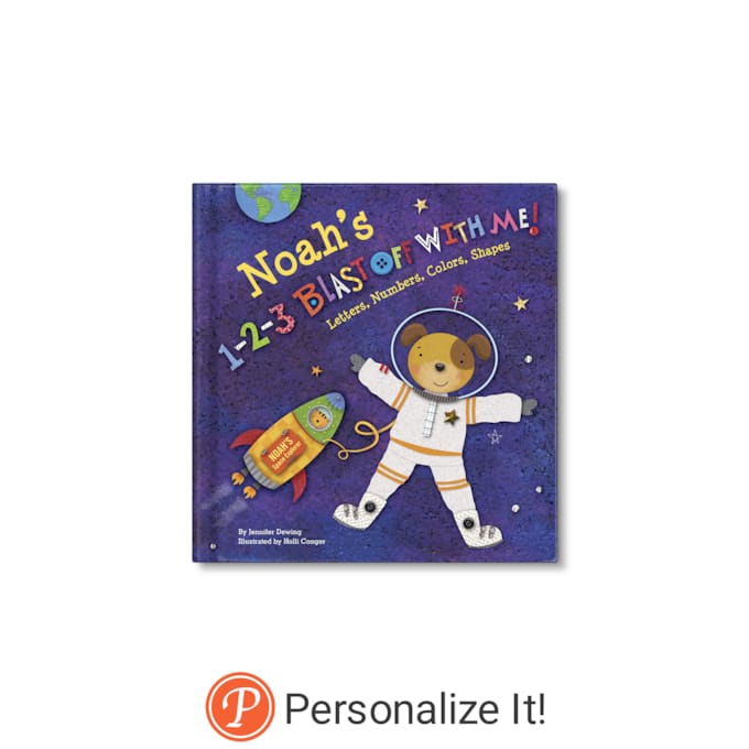 1-2-3 Blast Off With Me Personalized Board Book, , large