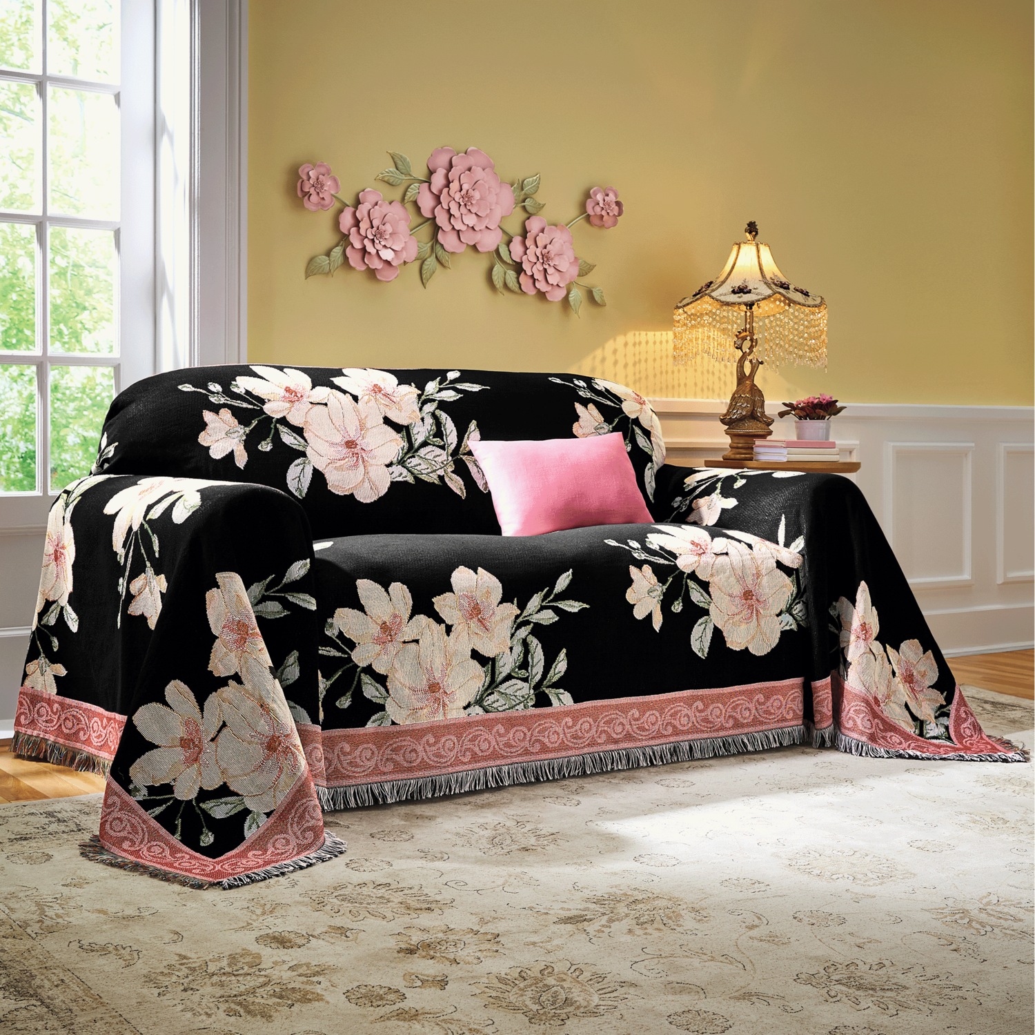 Magnolia Tapestry Furniture Throw | Seventh Avenue