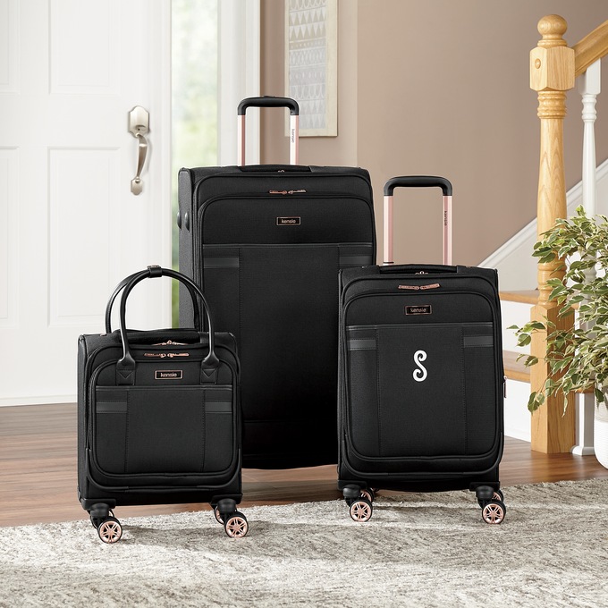 Kensie 3-Piece Expandable Rolling Softside Luggage Set, , large